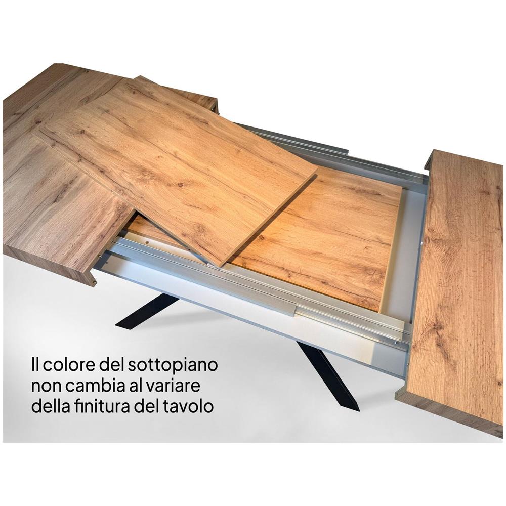 Tavolo allungabile 90x160/264 cm Plaker Evolution noce telaio antracite - Foto 4