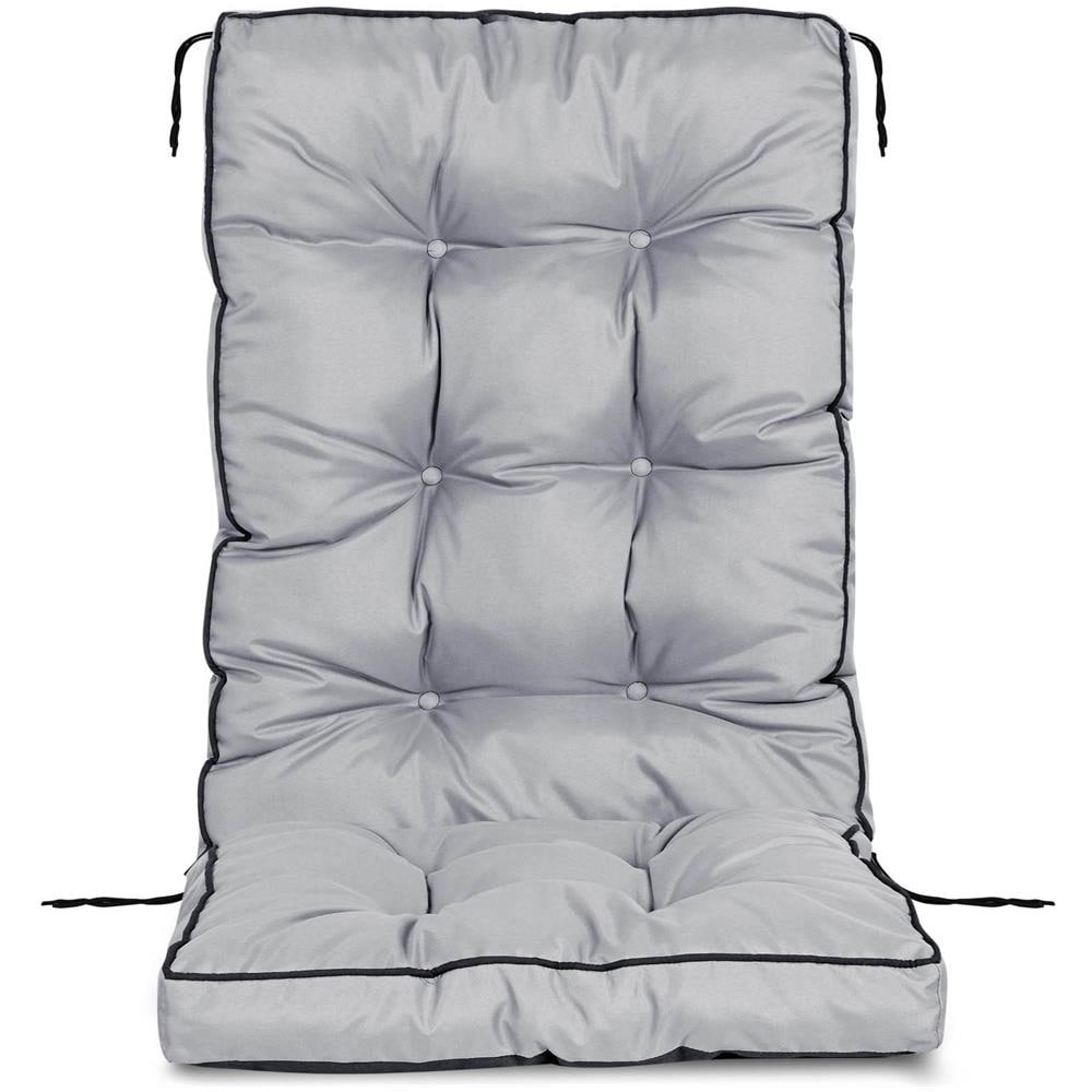 Cuscino per sedia da giardino 50x50x80 cm impermeabile grigio scuro - Foto 2