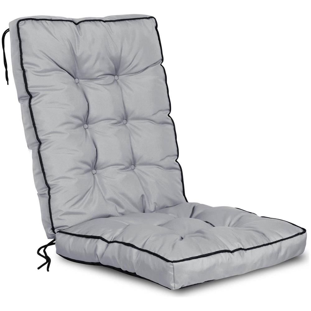 Cuscino per sedia da giardino 50x50x80 cm impermeabile grigio scuro - Foto 1