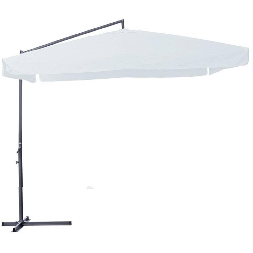 Ombrellone Da Giardino In Acciaio 3 X 3 Metri Laterale Bianco - Foto 1