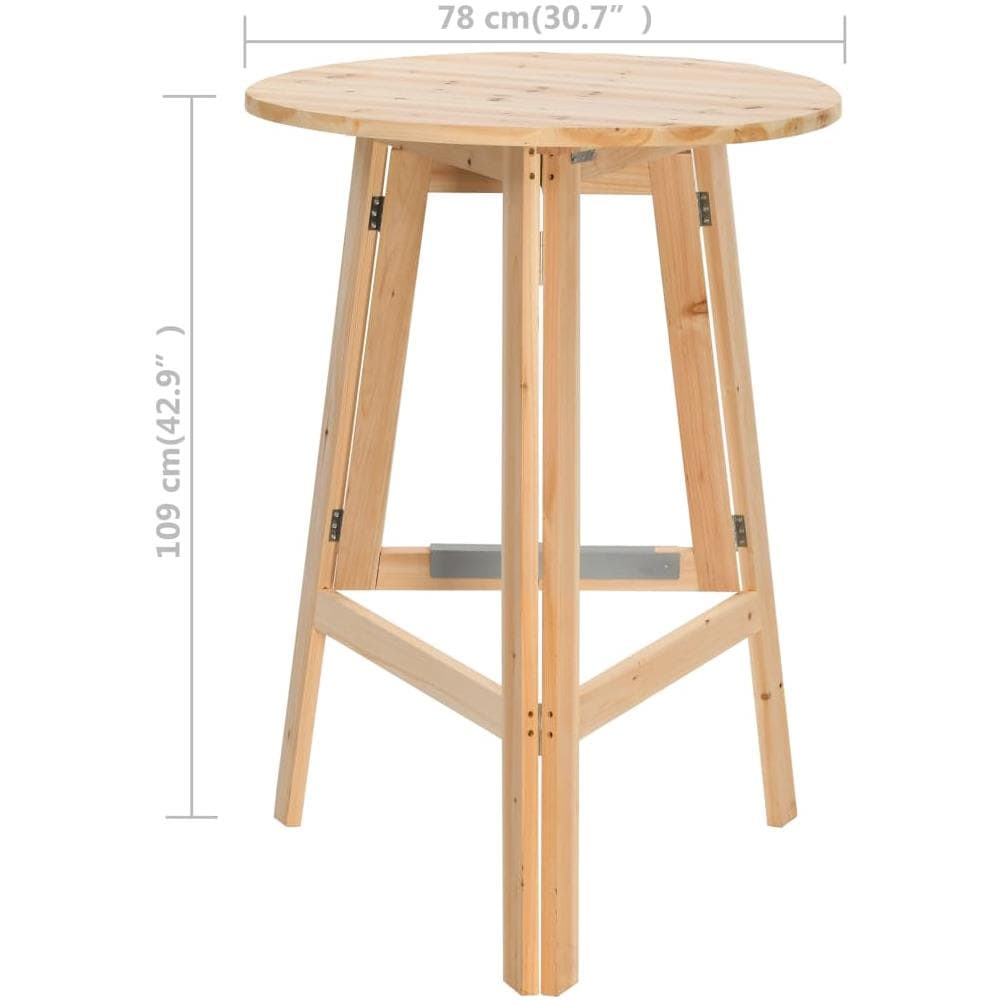 Tavolino Da Bar Pieghevole 78 Cm In Legno Di Abete - Foto 15