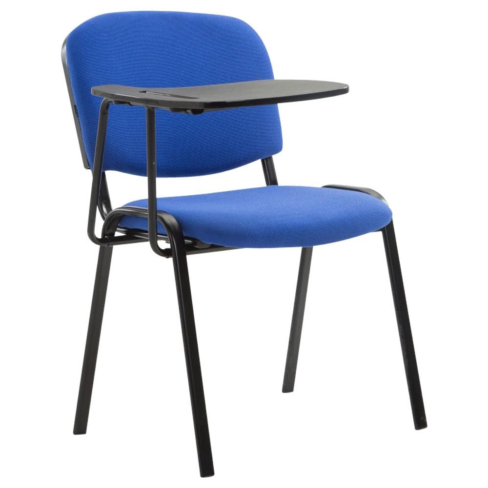 Sedia Conferenza Ken con Tavolino Richiudibile I Sedia Imbottita per Riunioni in Tessuto I Sedia Attesa Ufficio con Telaio in Metallo Blu - Foto 1