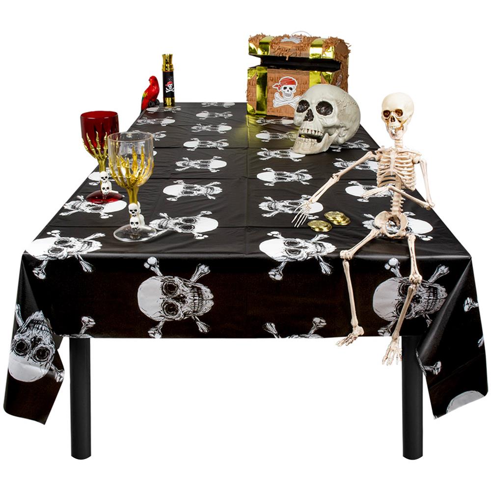 Tovaglia In Plastica Pirati Nero E Oro - Foto 2