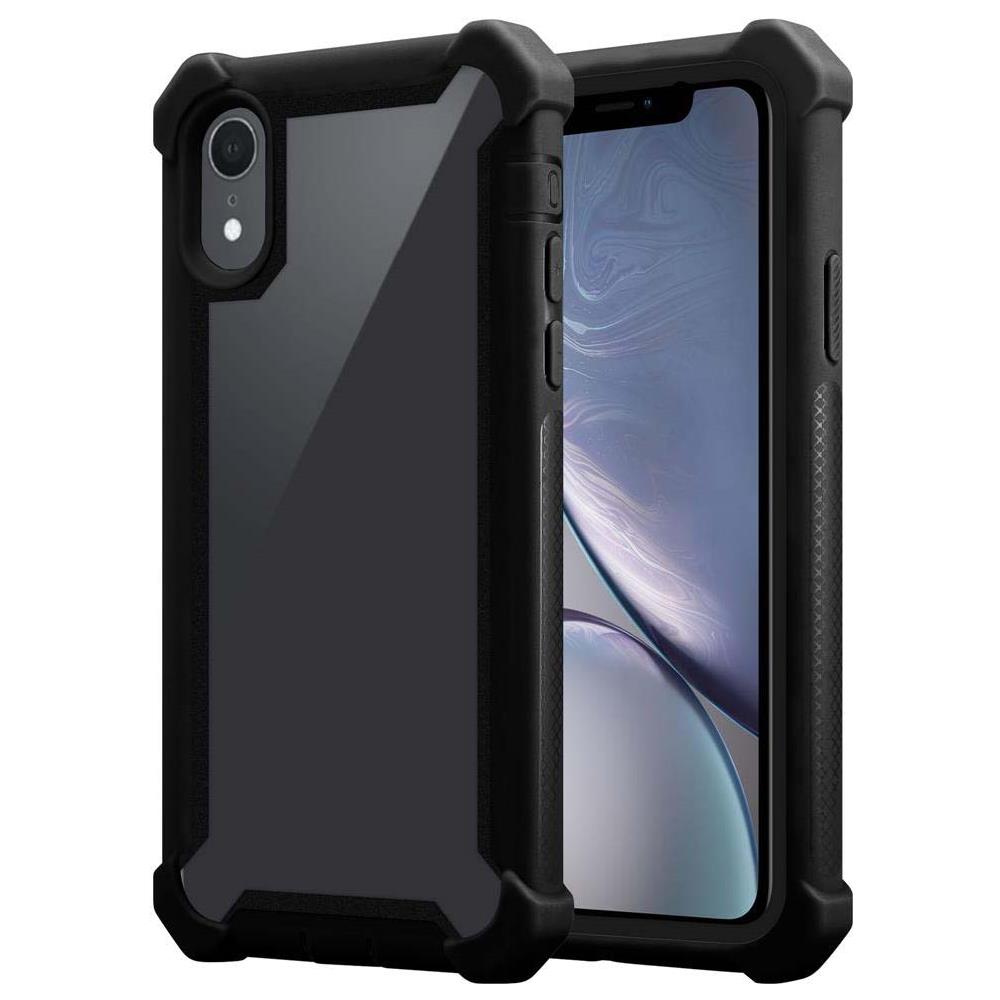 Custodia Compatibile Con Apple Iphone Xr In Nero Alno - Coperchio Protettivo 2 In 1 Con Bordo In Silicone Tpu E Retro In Vetro Acrilico - Foto 1