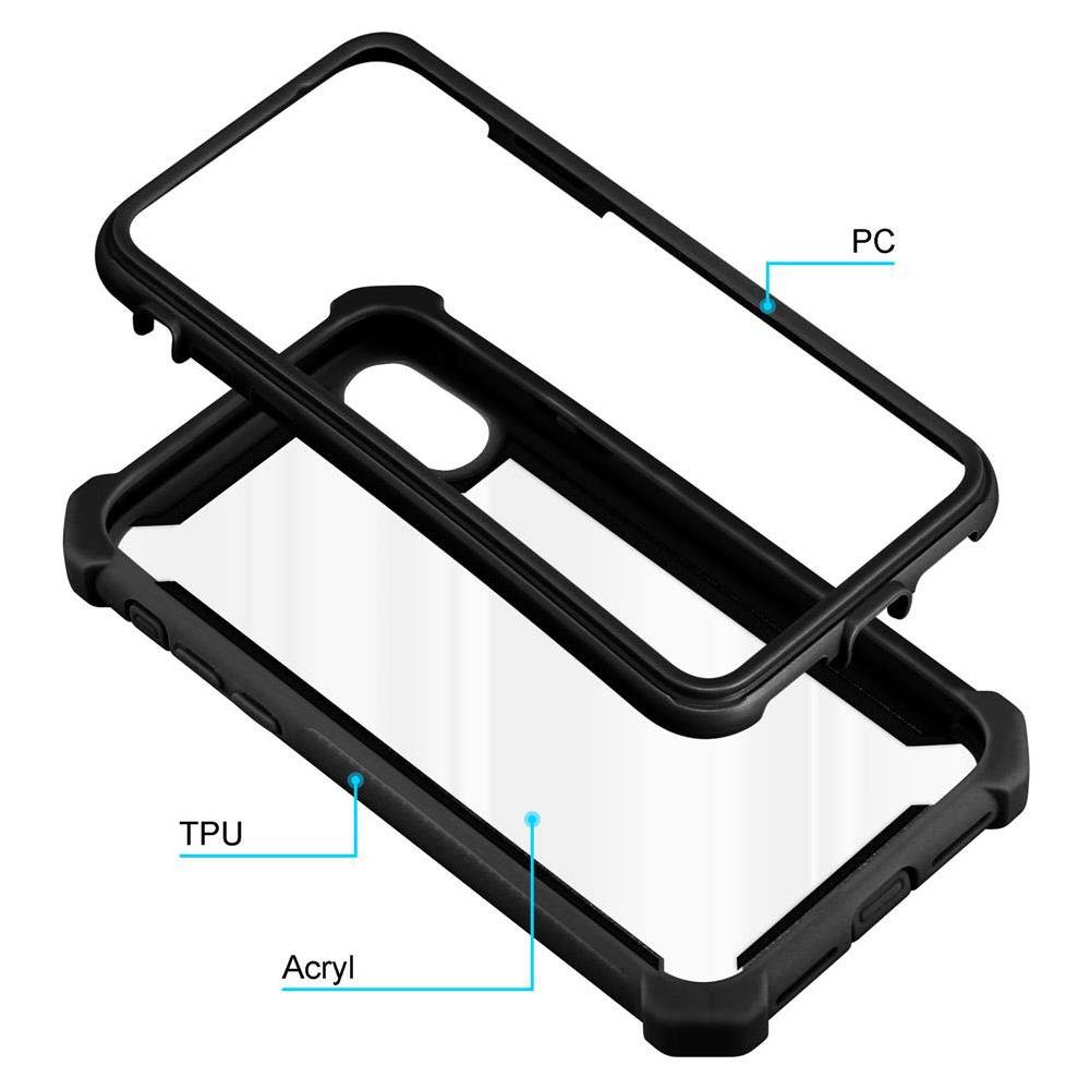 Custodia Compatibile Con Apple Iphone Xr In Nero Alno - Coperchio Protettivo 2 In 1 Con Bordo In Silicone Tpu E Retro In Vetro Acrilico - Foto 8