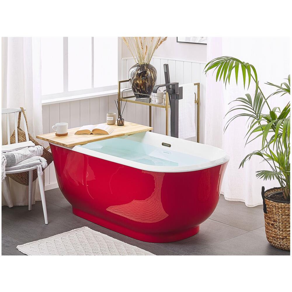 Vasca Da Bagno Freestanding Rossa Ovale 170 Cm Tesoro - Foto 1