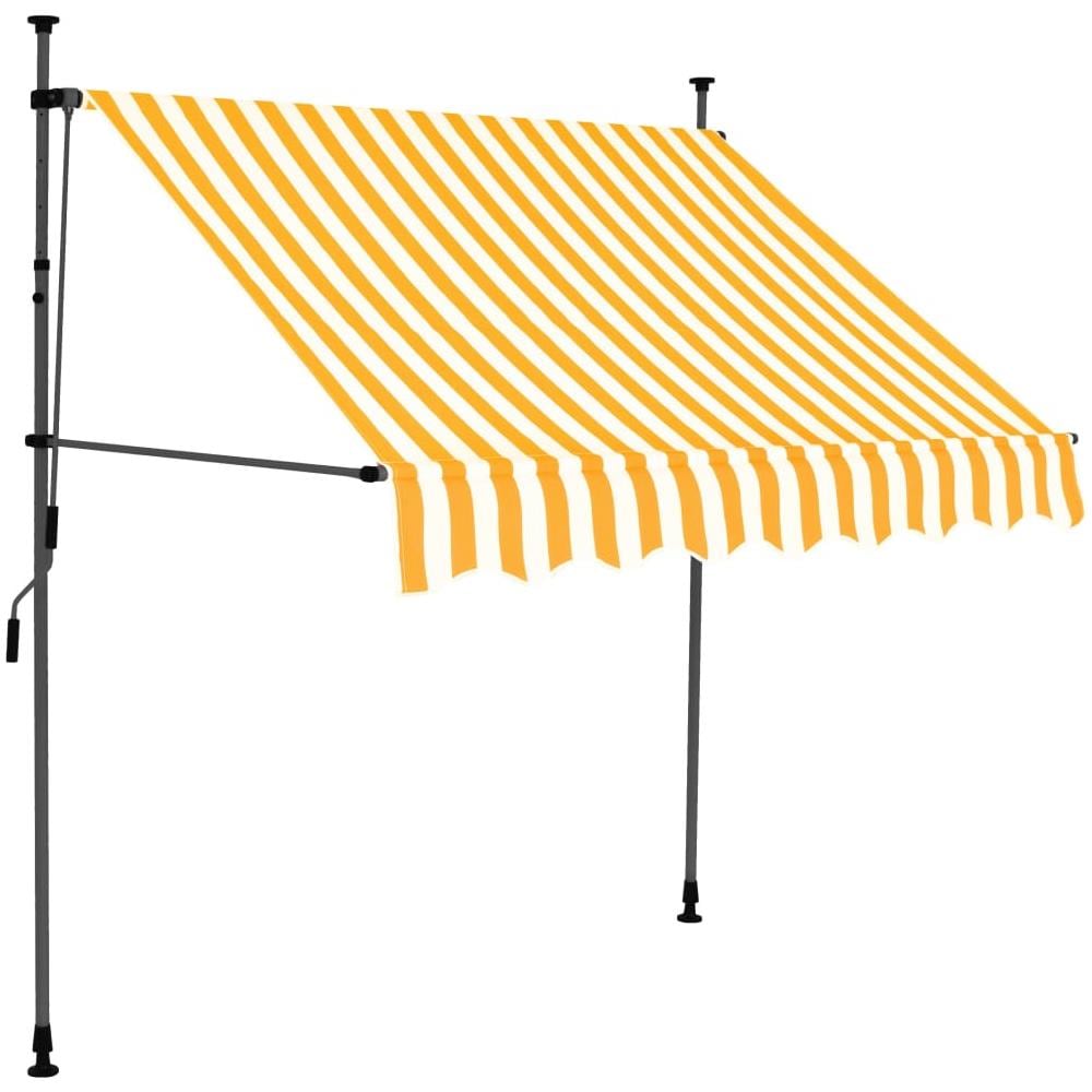 Tenda da Sole Retrattile Manuale LED 100 cm Bianca e Arancione - Foto 2