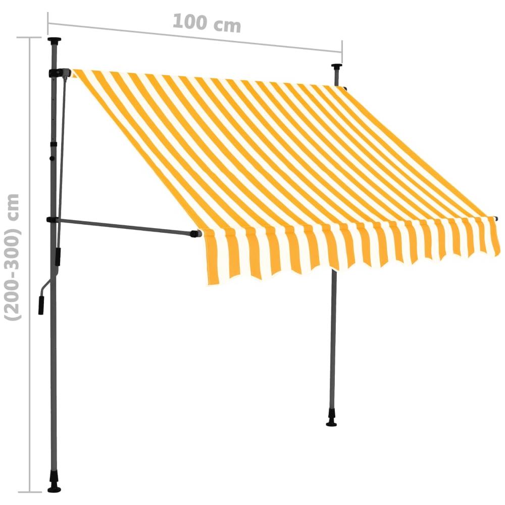 Tenda da Sole Retrattile Manuale LED 100 cm Bianca e Arancione - Foto 8