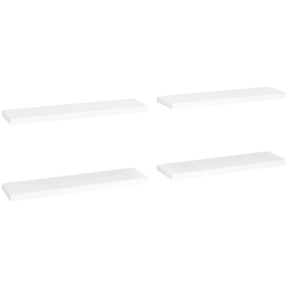 Scaffali A Parete 4 Pz Bianchi 90x23,5x3,8 Cm In Mdf - Foto 2