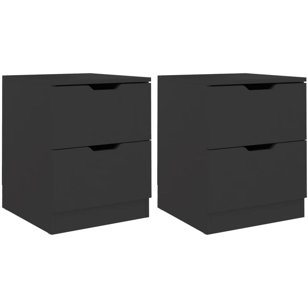 Comodini 2 pz Neri 40x40x50 cm in Legno Multistrato - Foto 2