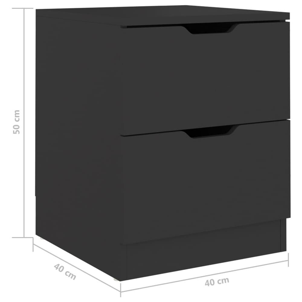 Comodini 2 pz Neri 40x40x50 cm in Legno Multistrato - Foto 7