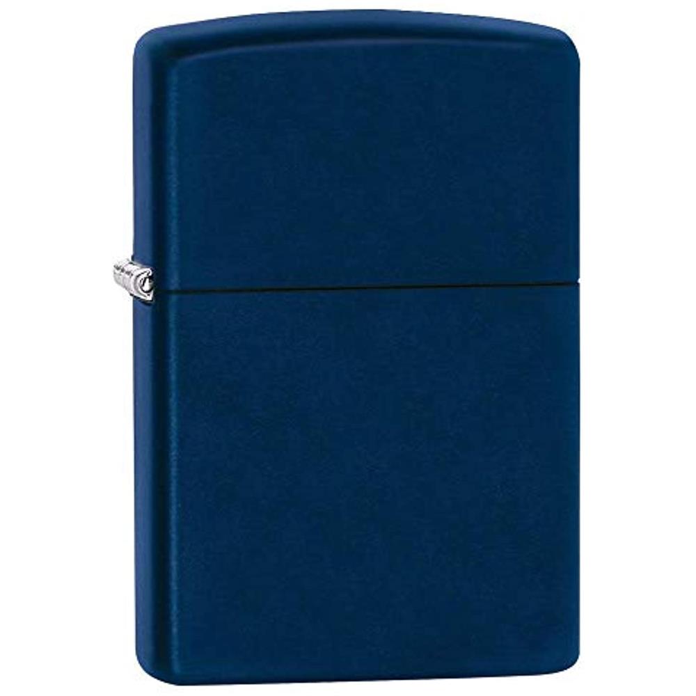 239 Navy Blue Matte Accendino Antivento, Ricaricabile A Benzina, Ottone, Blu Scuro, Regular 5.7 X 3.7 X 1.2 Cm - Foto 1
