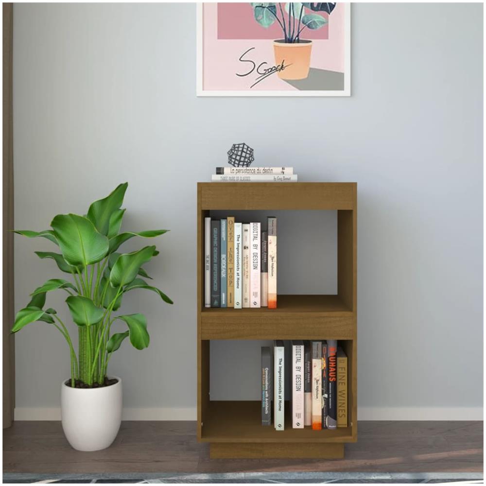 Libreria Marrone Miele 40x35x71 Cm In Legno Massello Di Pino - Foto 3