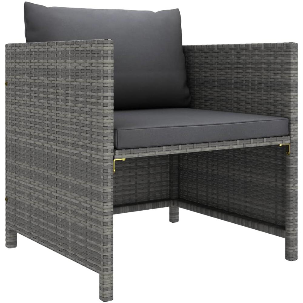 Divano Da Giardino Con Cuscini Grigio In Polyrattan - Foto 1