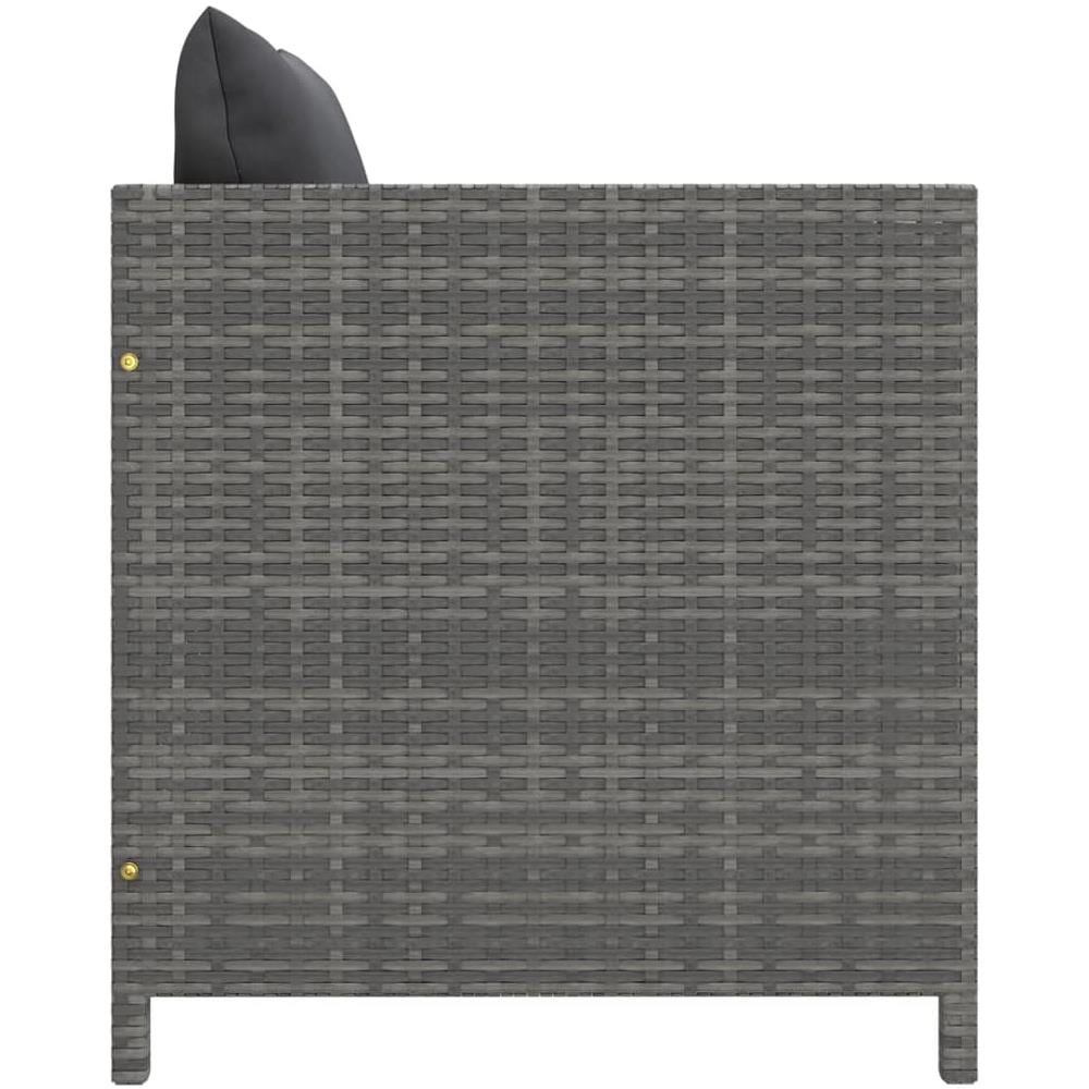 Divano Da Giardino Con Cuscini Grigio In Polyrattan - Foto 3