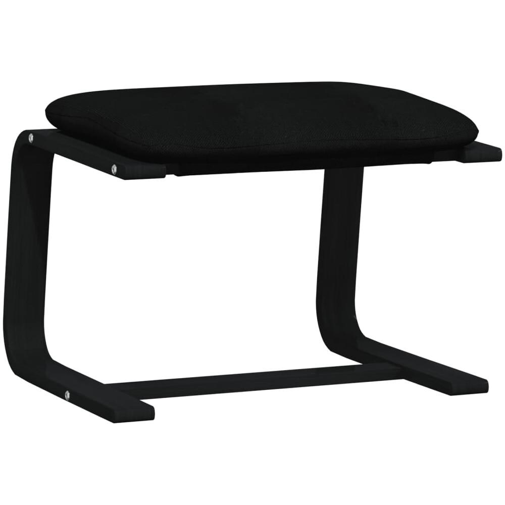 Poggiapiedi Nero 51x41x40 Cm In Tessuto - Foto 2