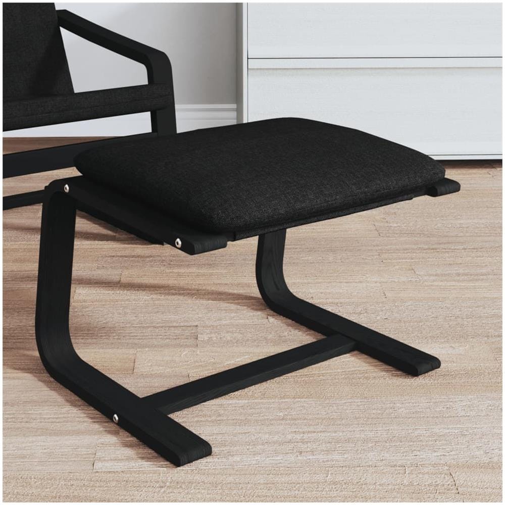 Poggiapiedi Nero 51x41x40 Cm In Tessuto - Foto 1