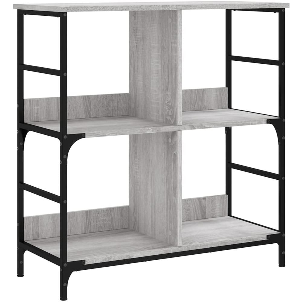 Libreria Grigio Sonoma 78,5x33x82 Cm In Legno Multistrato - Foto 2