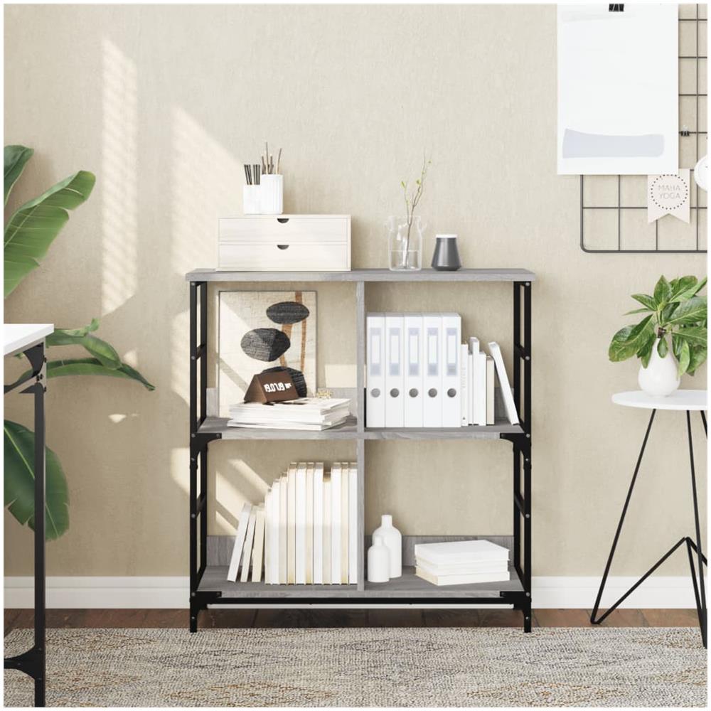 Libreria Grigio Sonoma 78,5x33x82 Cm In Legno Multistrato - Foto 1