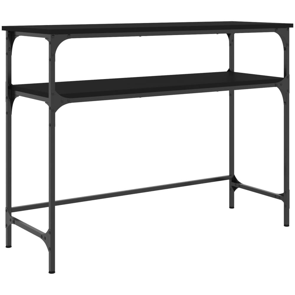 Tavolino Consolle Nero 100x35,5x75 Cm In Legno Multistrato - Foto 2