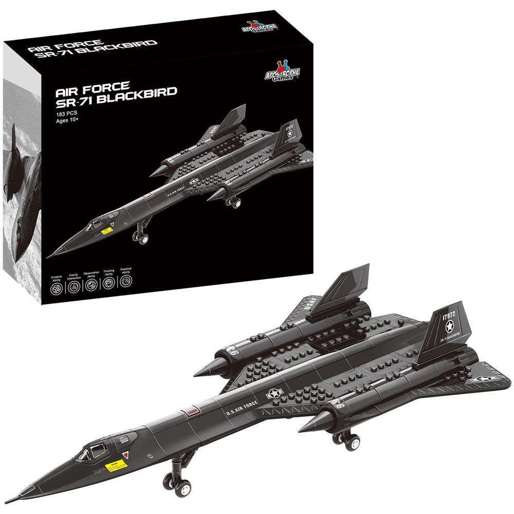 Sr-71 Set Di Mattoncini Per Jet Blackbird - Set Di Giocattoli Da Costruzione Per Jet Blackbird Da 183 Pezzi - Aereo Giocattolo Per Bambini Di Età Superiore A 10 Anni E Adulti - Compatibile Con Tutti I Mattoncini Da Costruzione - Foto 1