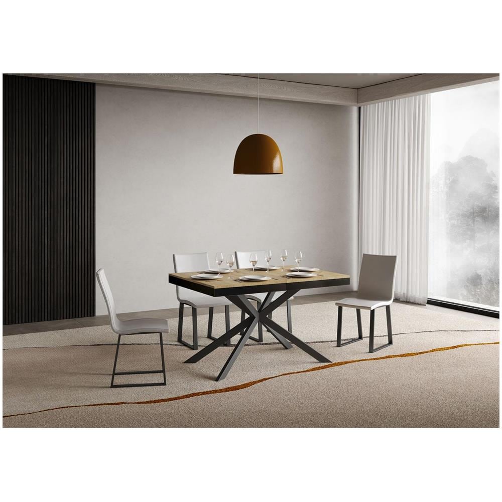 Tavolo allungabile 90x160/264 cm Plaker Evolution quercia natura telaio antracite - Foto 2