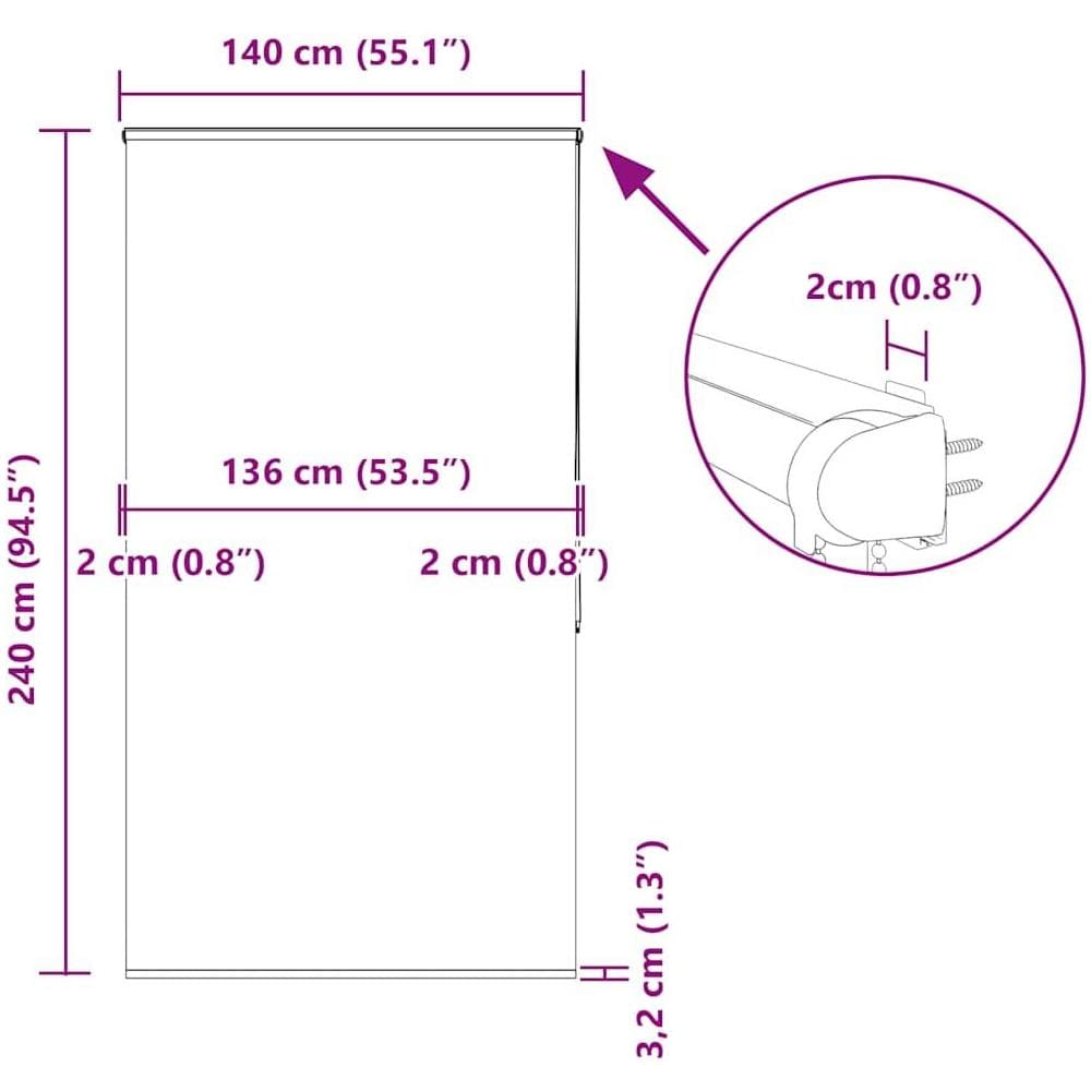 Tenda a Rullo per Doccia Cassonetto 140x240cm Larghezza Tessuto - Foto 10