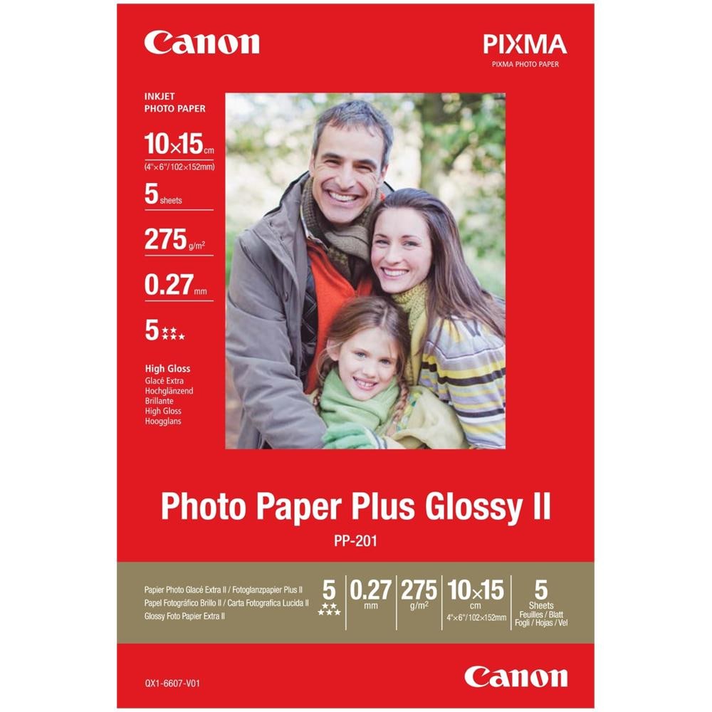 PP-201 Carta Fotografica Lucida 10x15cm A6 5 Fogli. - Foto 1