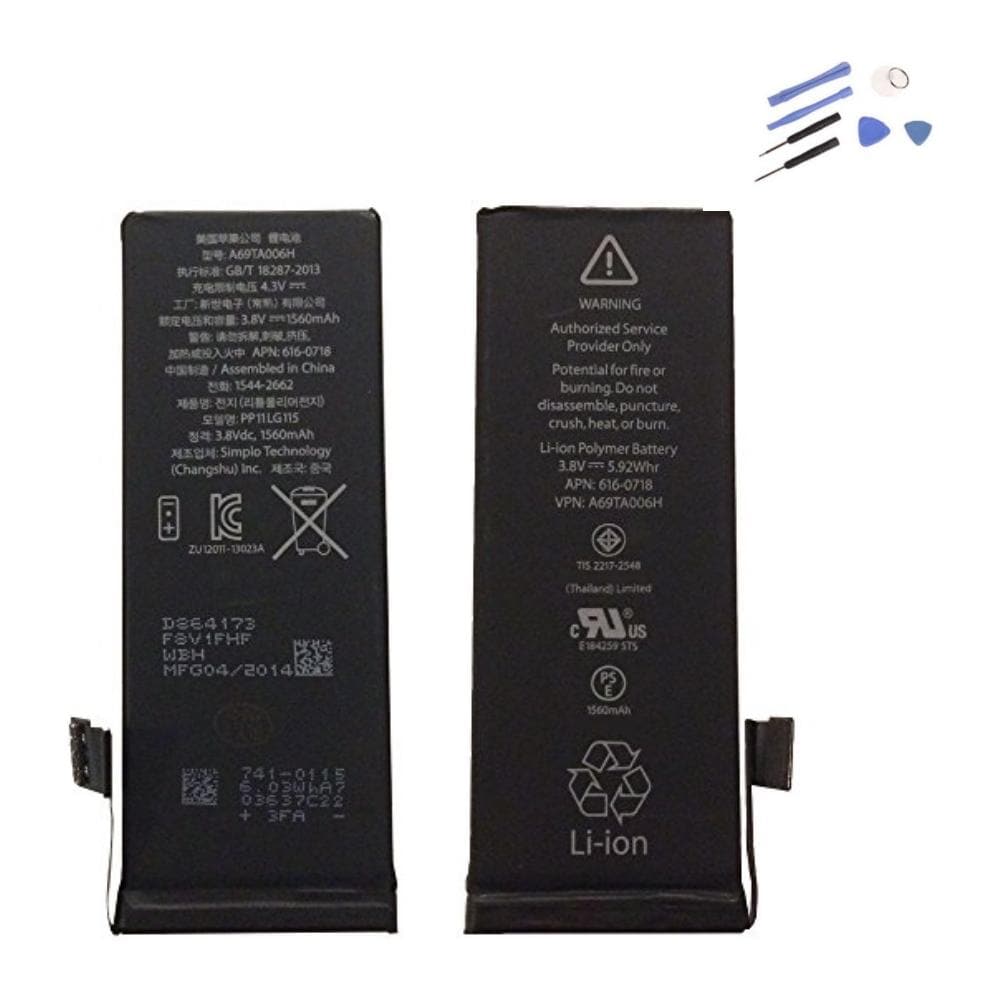 Batteria 3.8v 1560mah 5.92wh Per Iphone 5s Con 7 Strumenti Inclusi - Foto 1