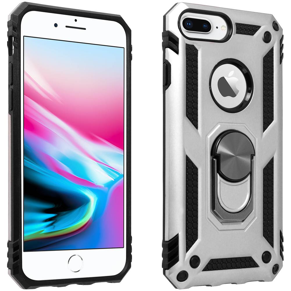 Cover Iphone 6 Plus / 6s Plus / 7 Plus / 8 Plus Anello Magnetico Stand Argento - Foto 1