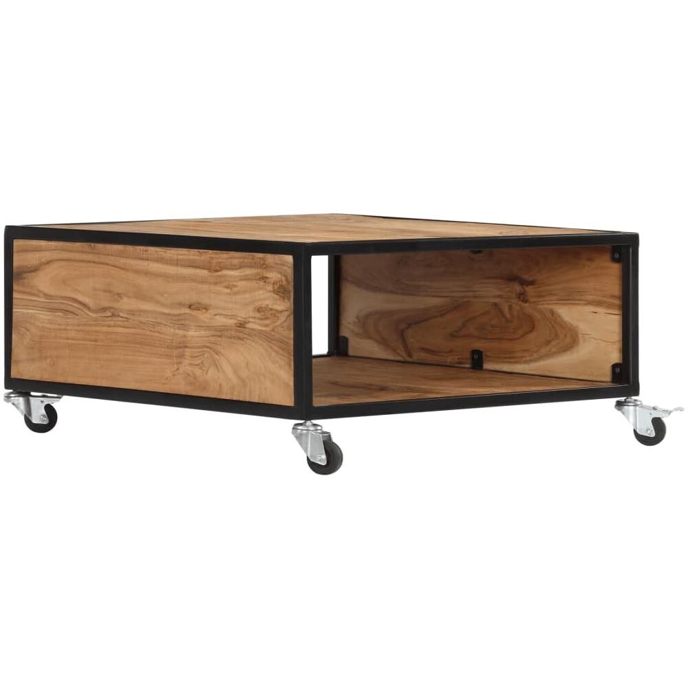 Tavolino da Salotto 70x70x32 cm in Legno Massello d'Acacia - Foto 10