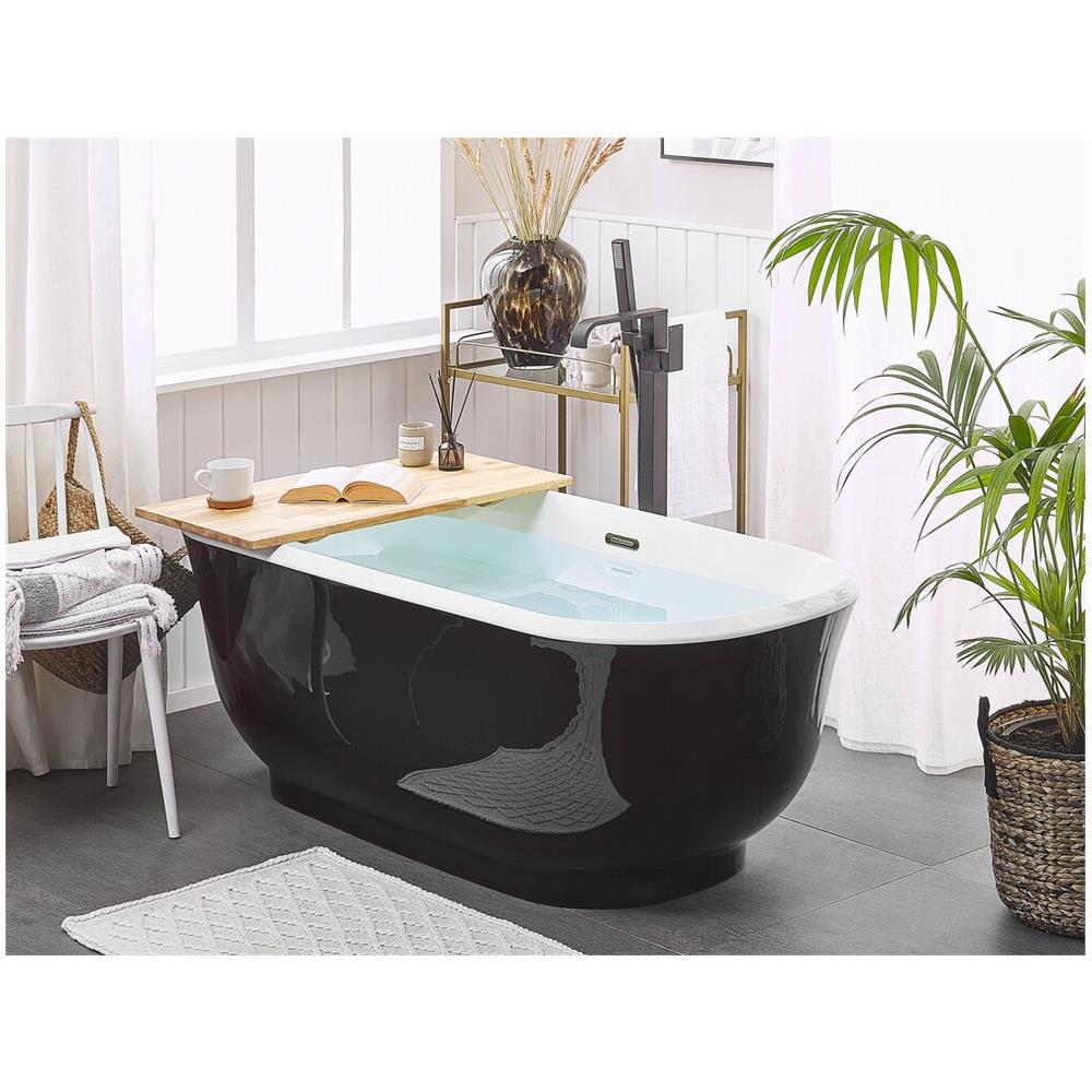 Vasca Da Bagno Freestanding Nera Ovale 170 Cm Tesoro - Foto 1