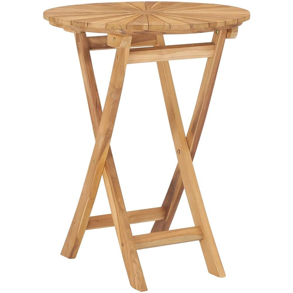 Tavolo Da Giardino Pieghevole Ø 60 Cm Legno Massello Di Teak - Foto 1