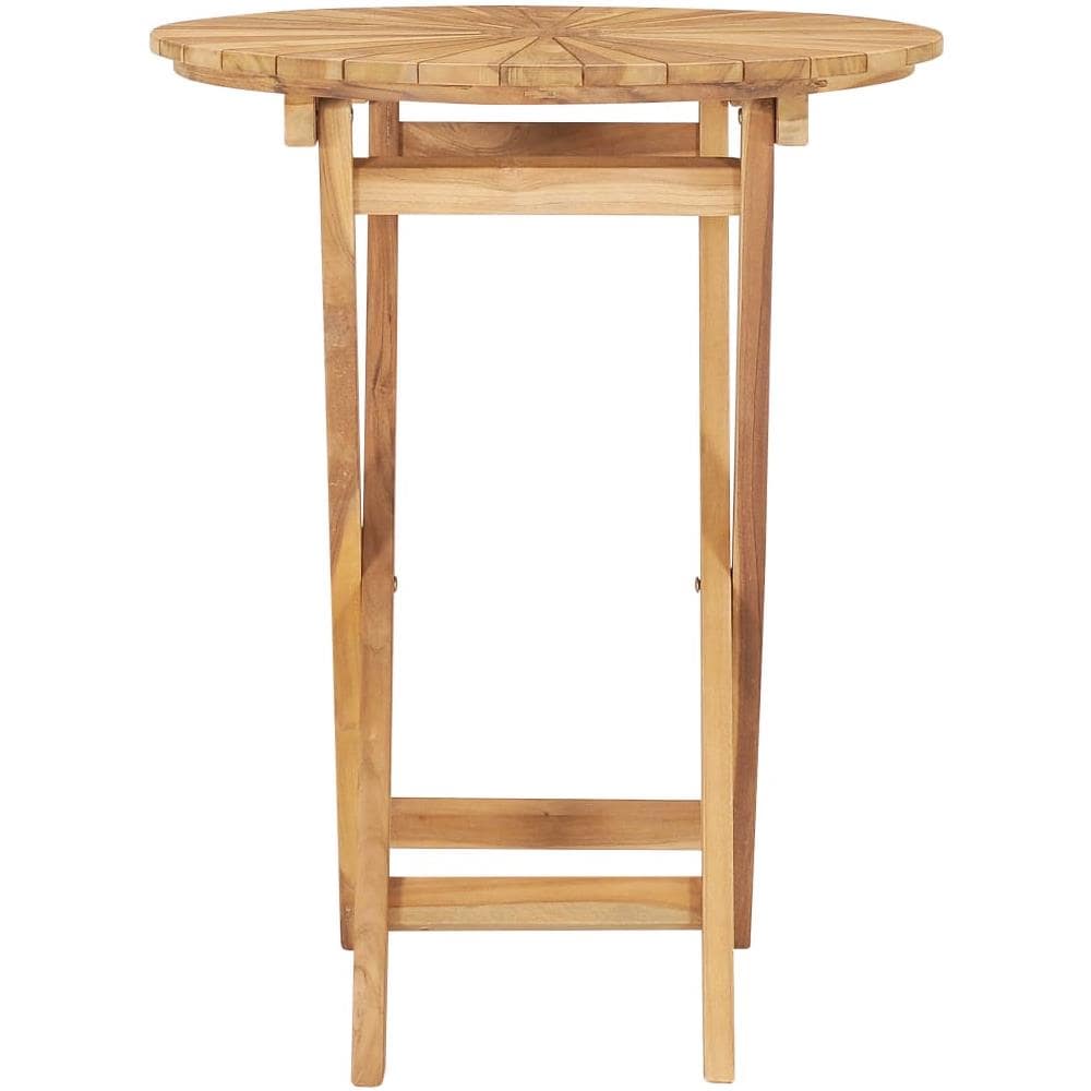 Tavolo Da Giardino Pieghevole Ø 60 Cm Legno Massello Di Teak - Foto 2