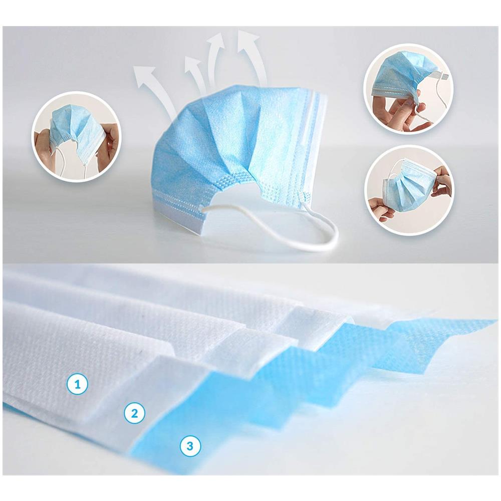 200 Mascherine Chirurgiche Certificate CE - Made in Italy - Tipo Iir Dispositivo Medico Classe 1 - 3 Strati di Tnt Filtrazione Batterica del 99% - Foto 2