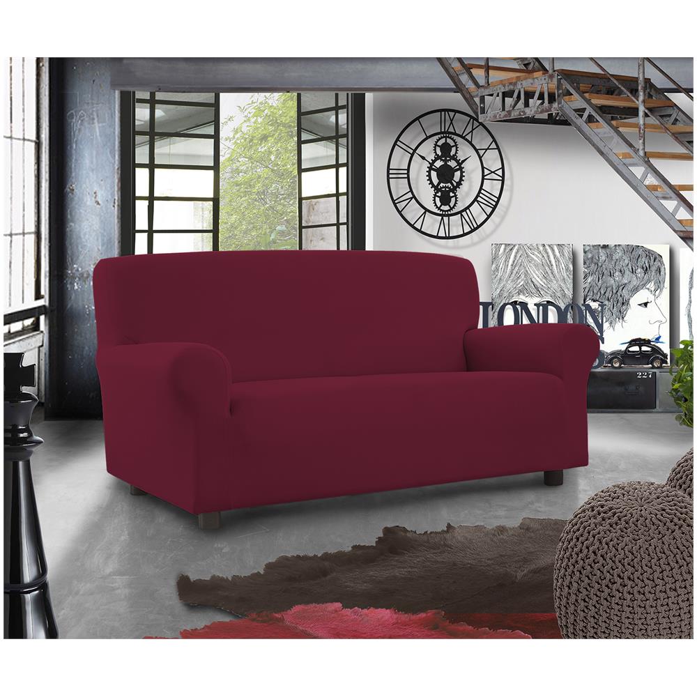 Copridivano Elastico Subito Fatto Made In Italy - 1 Posto Estensibile Da 85 A 100 Cm Bordeaux - Foto 1