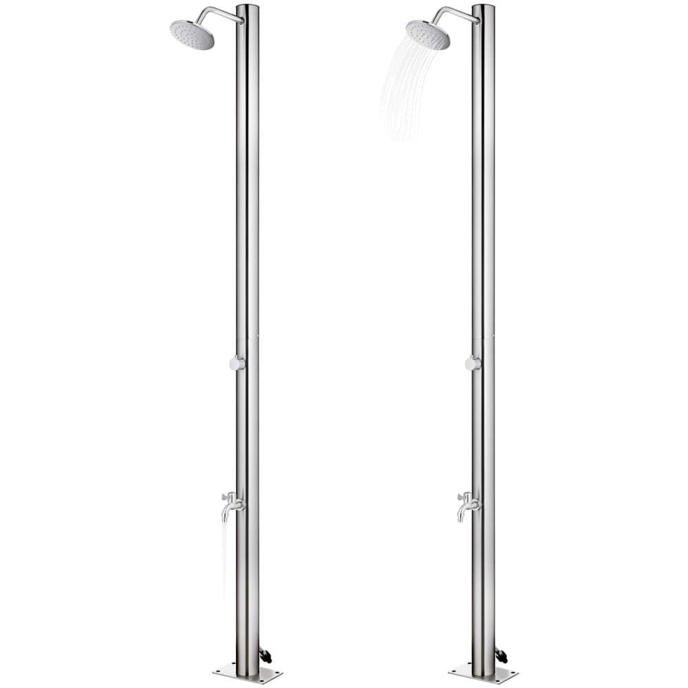 Doccia Da Giardino Con Base Grigia 220 Cm In Acciaio Inox - Foto 2