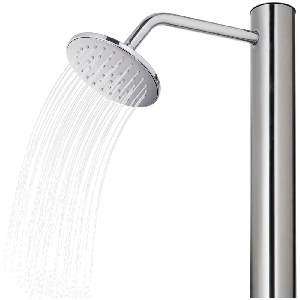 Doccia Da Giardino Con Base Grigia 220 Cm In Acciaio Inox - Foto 3