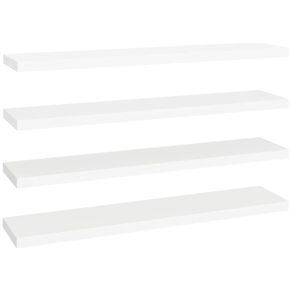 Scaffali A Parete 4 Pz Bianchi 120x23,5x3,8 Cm In Mdf - Foto 2
