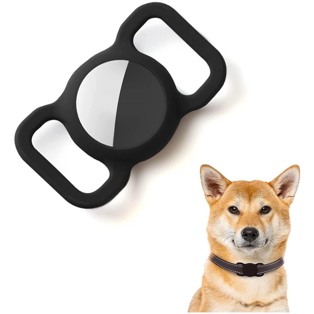Guscio Apple Airtag Per Collana Cane In Silicone Nero - Foto 5