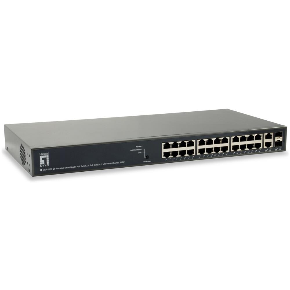 GEP-2651 L3 Gigabit Ethernet (10/100/1000) Supporto Power over Ethernet (PoE) Nero switch di rete - Foto 1