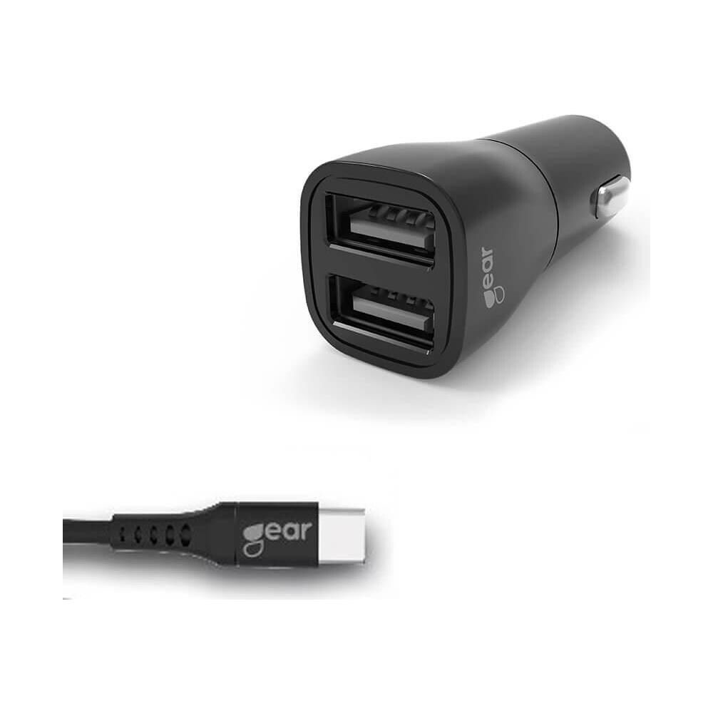 Caricabatterie 12-24v 2xusb 3.4a Cavo Usb-c 2.0 Nero 1m - Foto 1