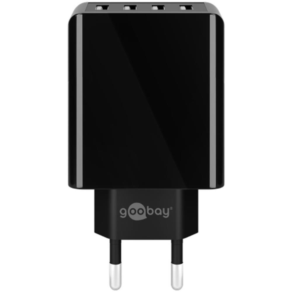 Caricatore Da Muro Usb A 4 Vie 30w Nero - Foto 1