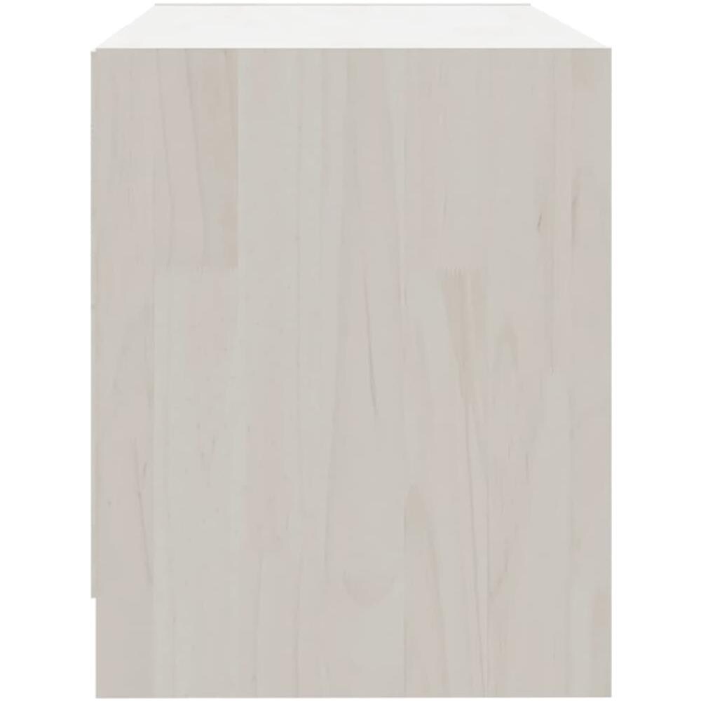 Mobile Porta Tv Bianco 80x31x39 Cm In Legno Massello Di Pino - Foto 10