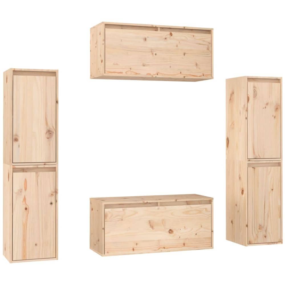 Mobili Porta Tv 6 Pz In Legno Massello Di Pino - Foto 2