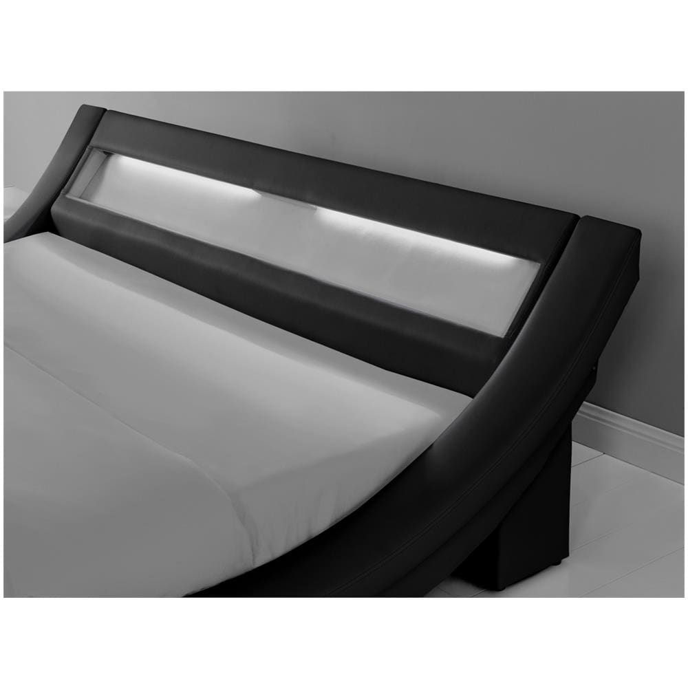 Paddington Struttura Letto In Similpelle Nera Con Led 140x190 Cm - Foto 8