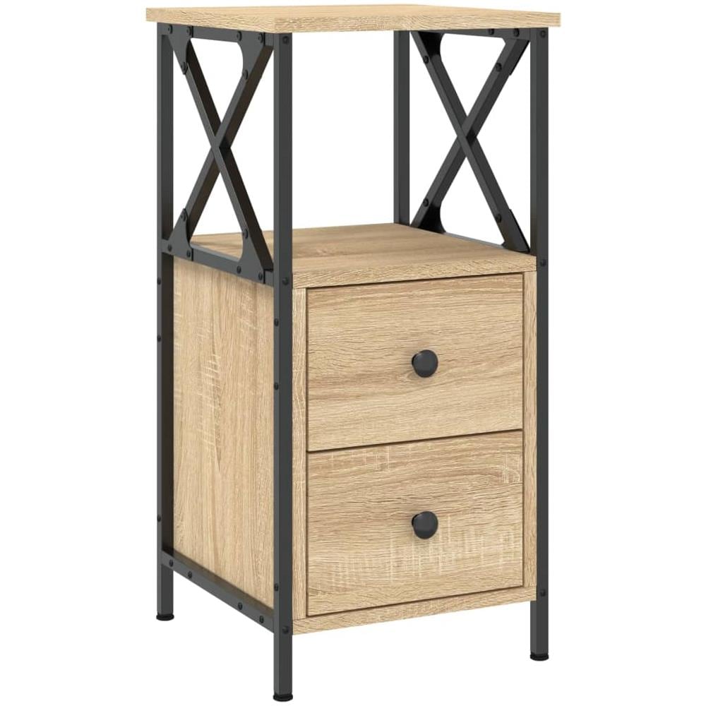 Comodino Rovere Sonoma 34x35,5x70 Cm In Legno Multistrato - Foto 1