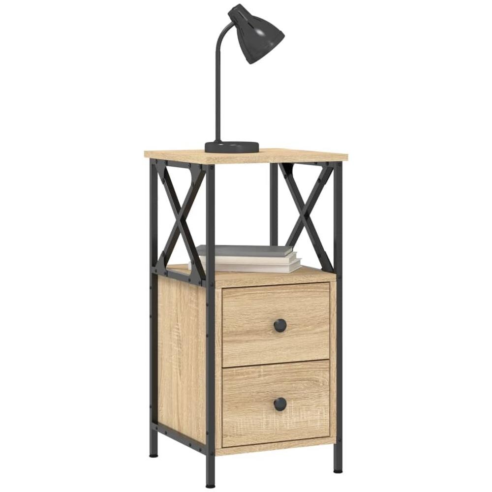Comodino Rovere Sonoma 34x35,5x70 Cm In Legno Multistrato - Foto 2