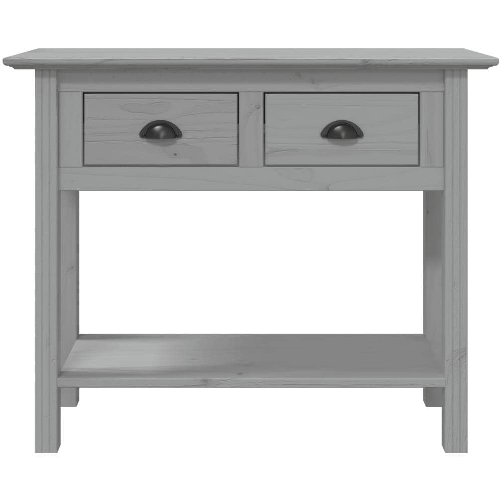 Tavolo Consolle Bodo 90x34,5x73 Cm Legno Massello Pino Grigio - Foto 3