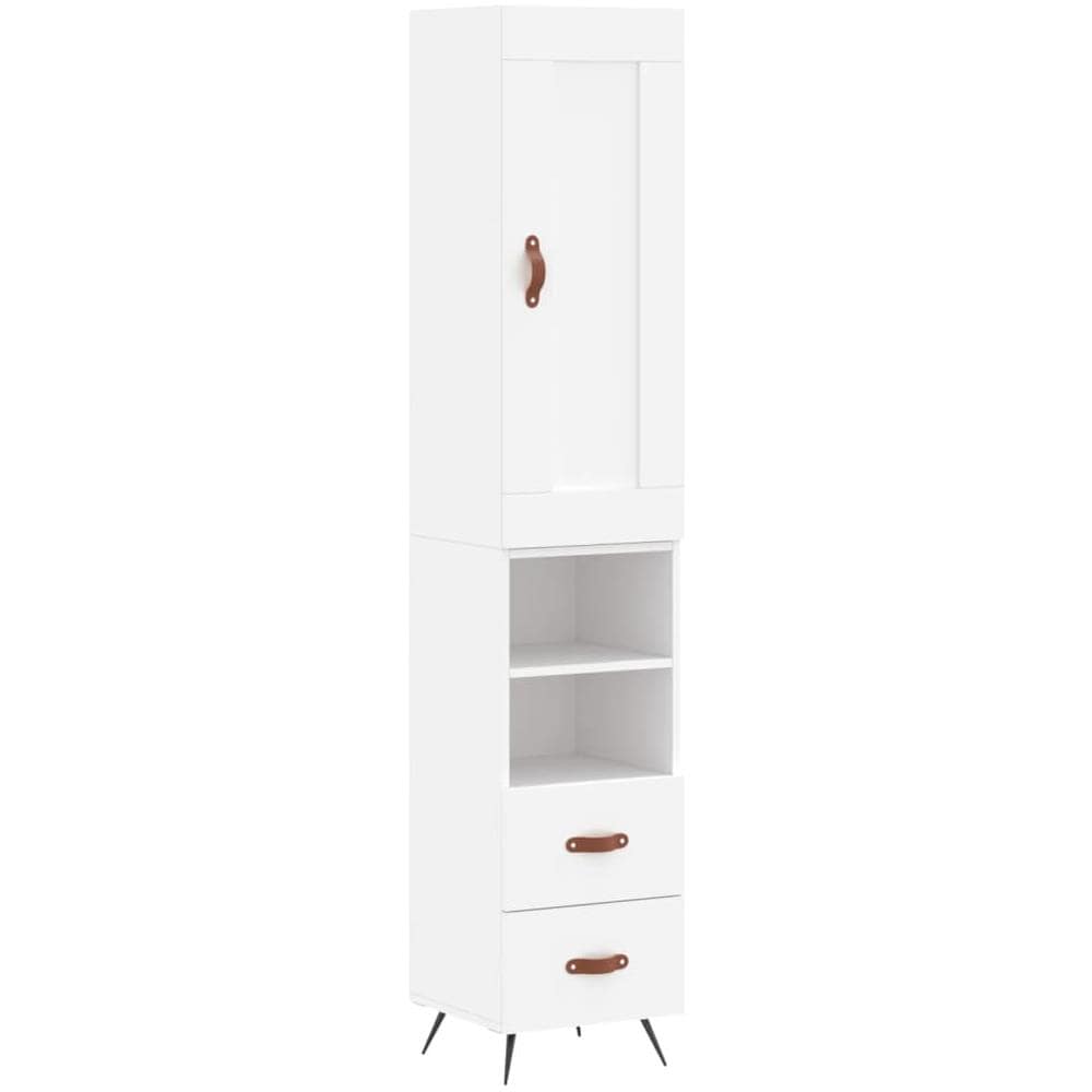 Credenza Bianca 34,5x34x180 Cm In Legno Multistrato - Foto 2